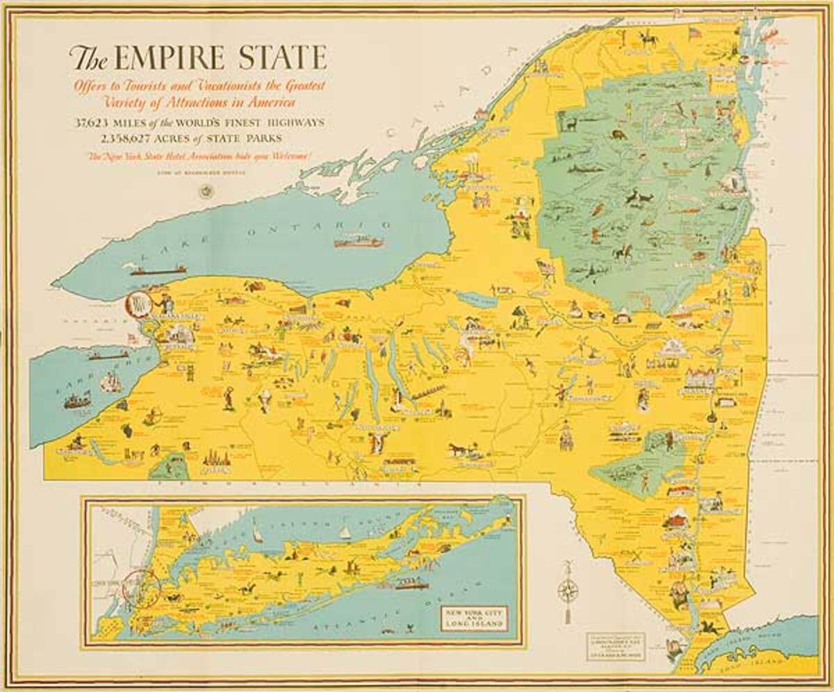 The Empire State Original New York Travel Souvenir Poster