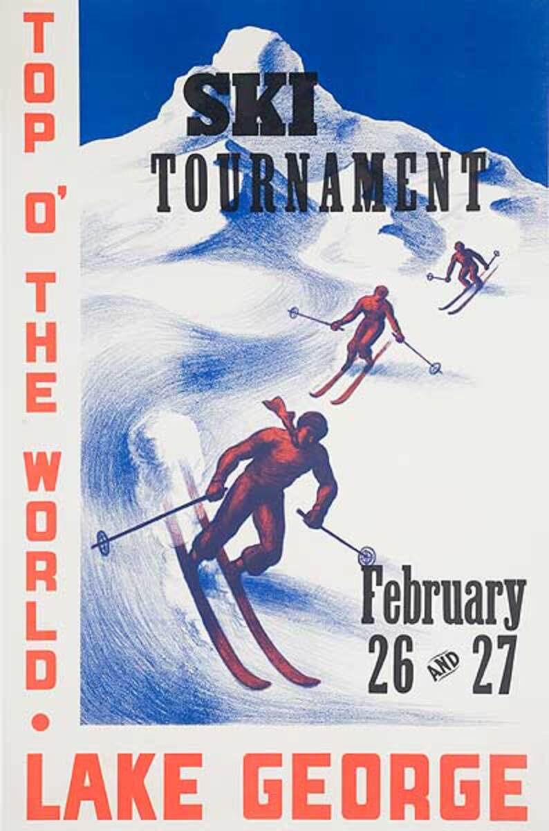 Top O' The World Original Lake George Ski Tournament Poster