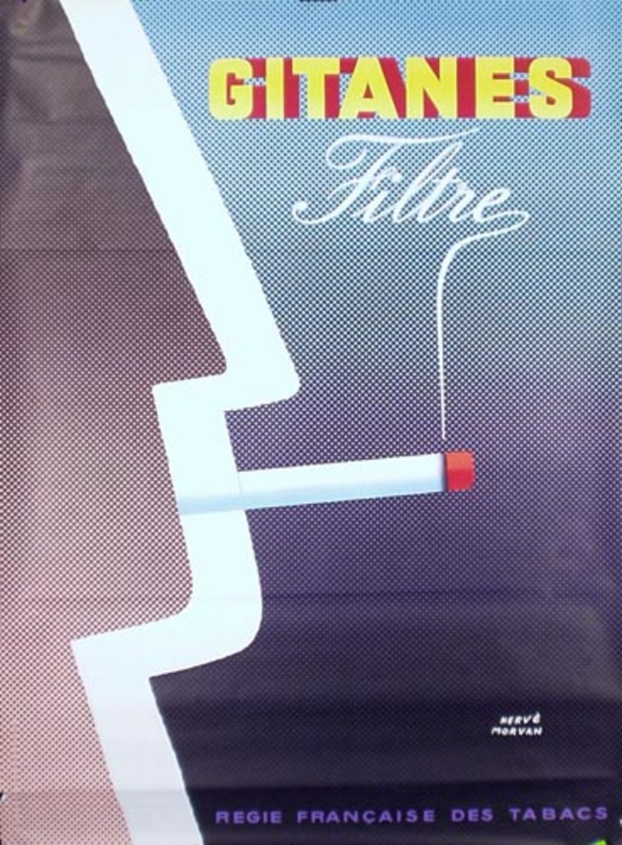 Gitanes Cigarette Original Advertising Poster Moran