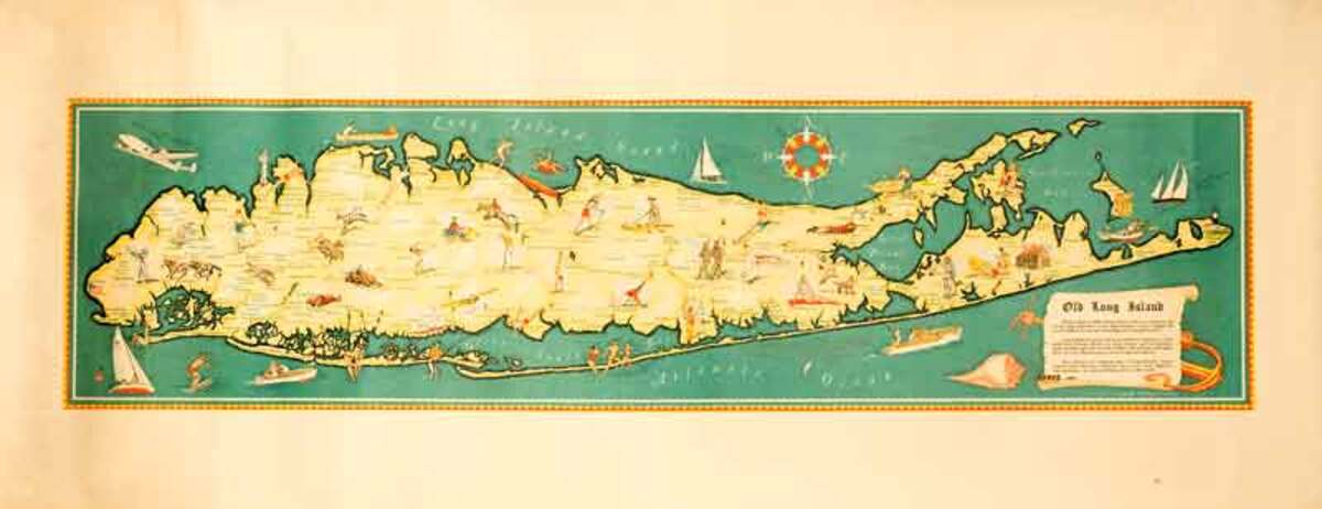 Old Long Island Original Sovenier Travel Map