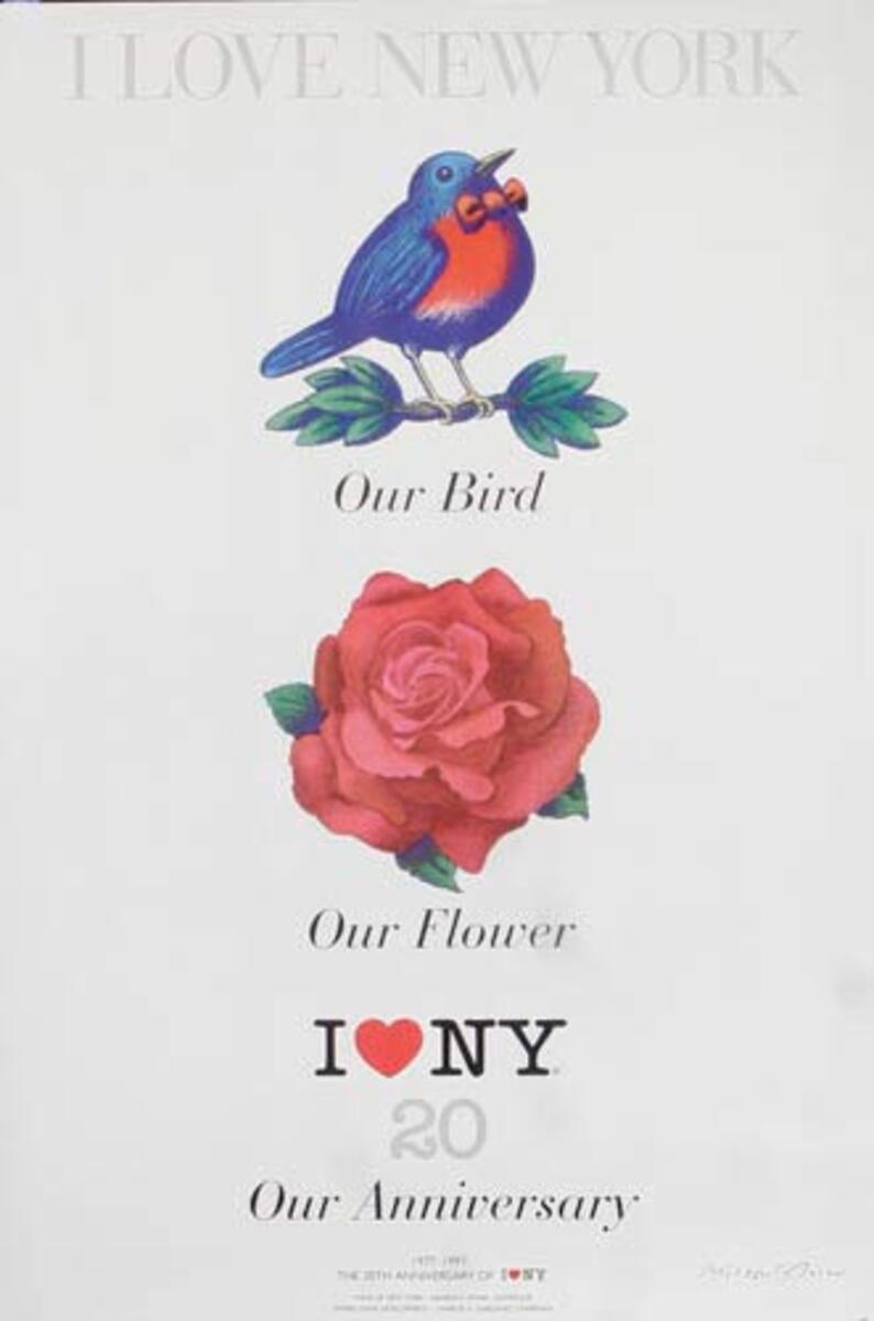 I Love NY Our Bird Our Flower Original Travel Poster
