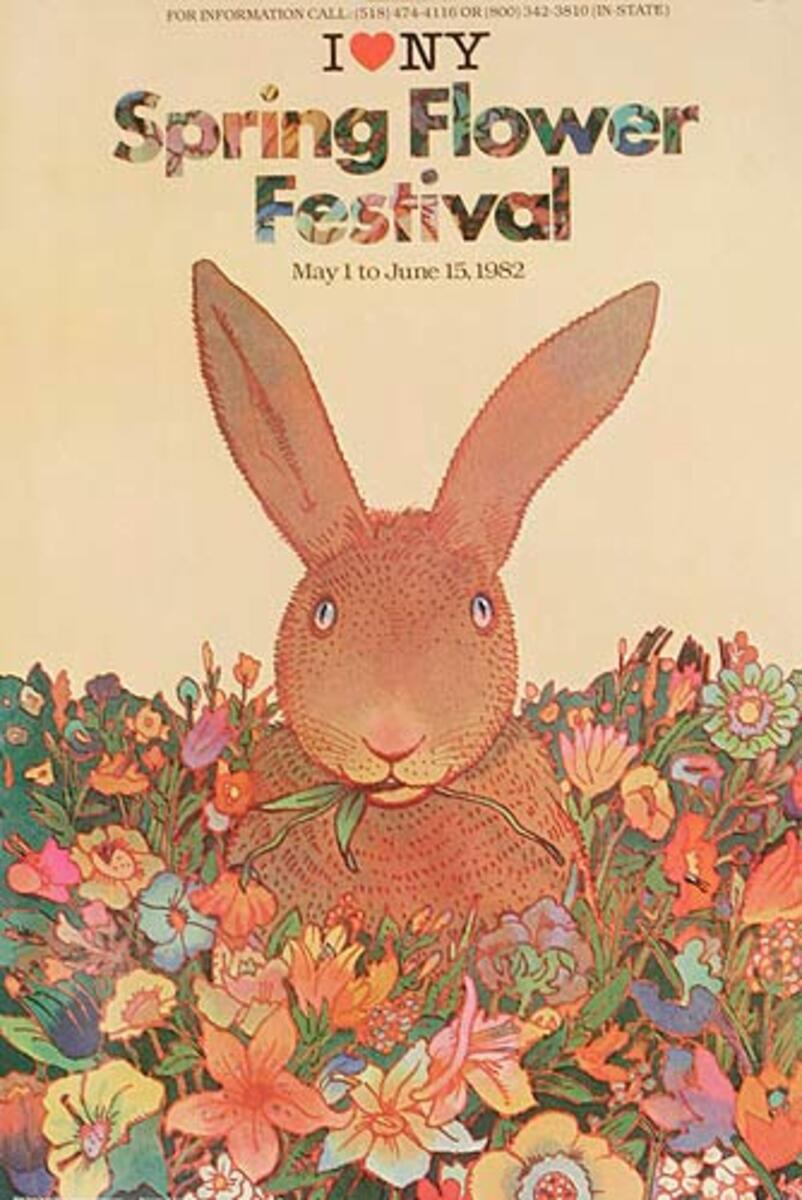 I Love NY Spring Flower Festival Original Travel Poster