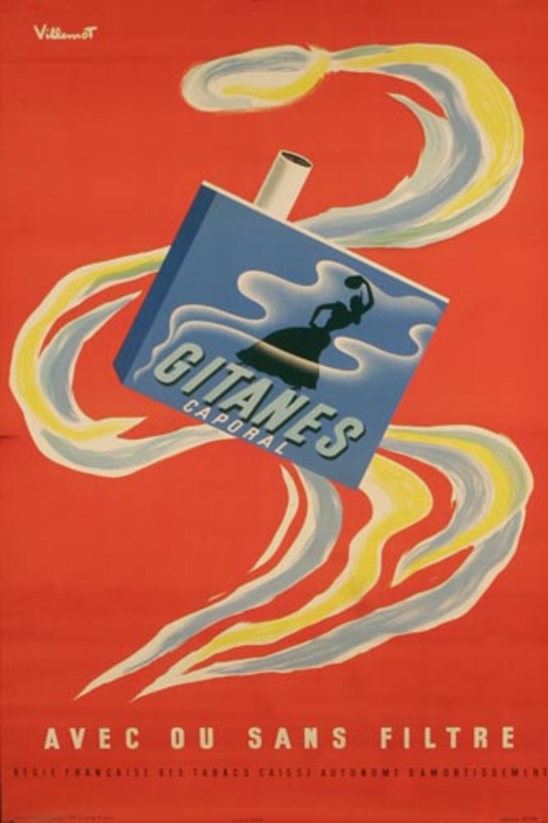 Original Gitanes Cigarette Poster Smoke