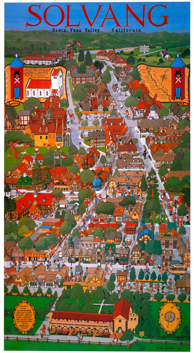 Solvang California Original Travel Poster 