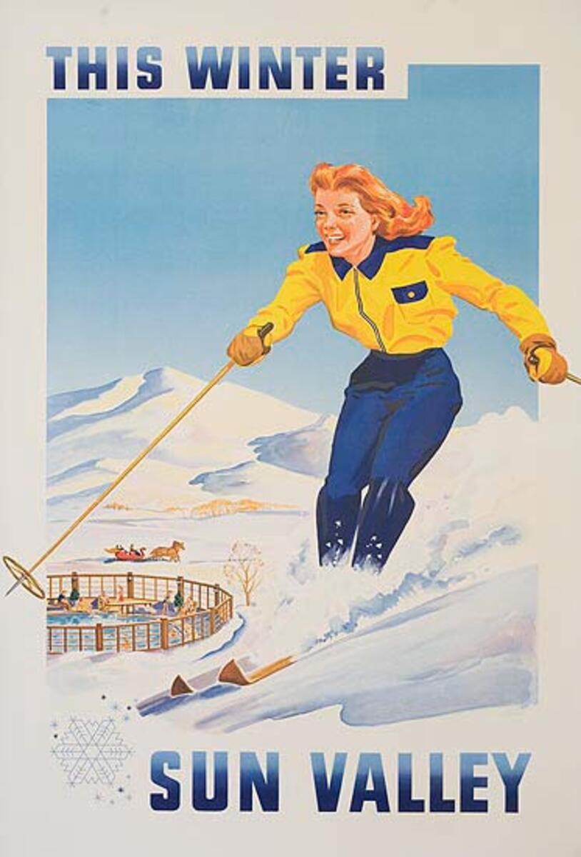 Sun Valley This Winter Original American Ski Poster