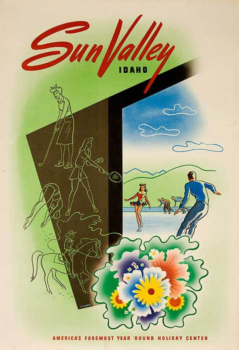 Sun Valley Idaho Original Ski Poster  All Year Round