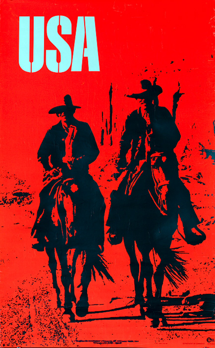 USA United States Travel Service Poster Cowboy