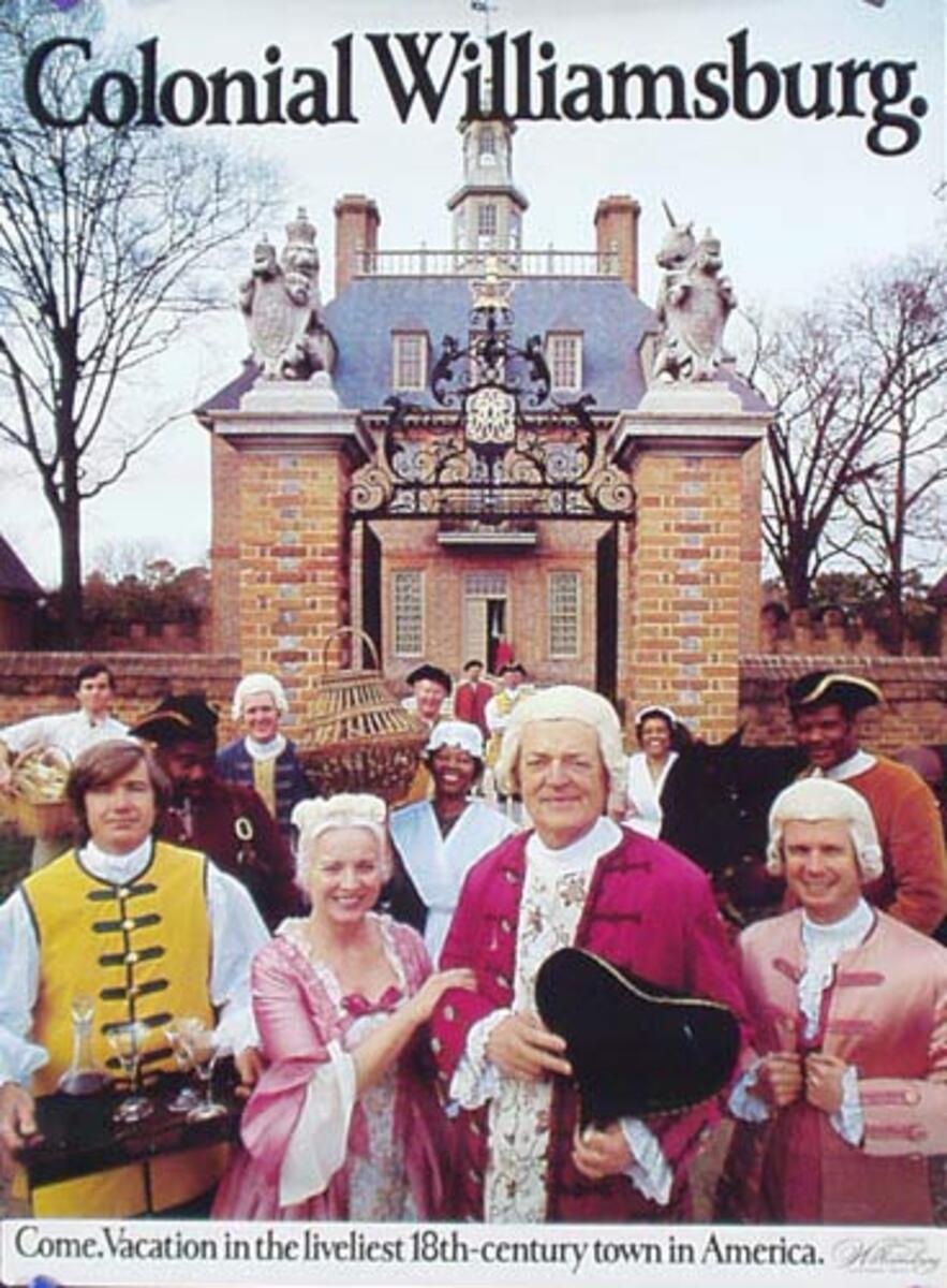 Colonial Williamsburg Virginia Travel Poster Costumed enactors