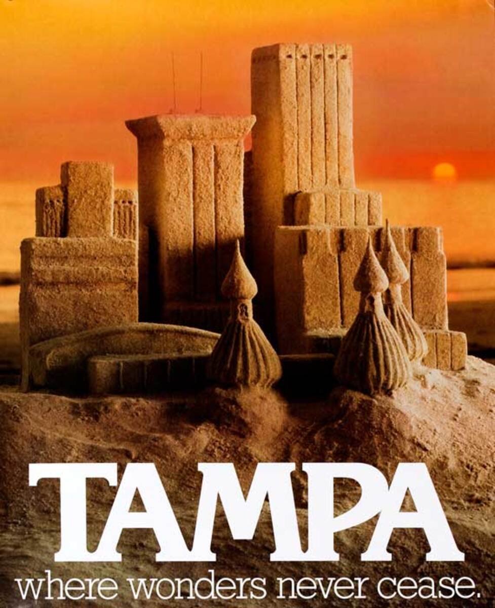 Tampa Florida Original Travel Poster Where Wonders Never Cease