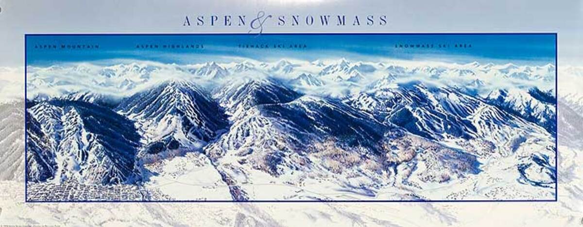 Aspen and Snowmass Original American Ski Travel Poster