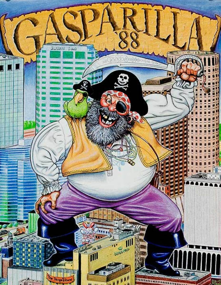 Gasparilla '88 Original Tampa Florida Travel Poster