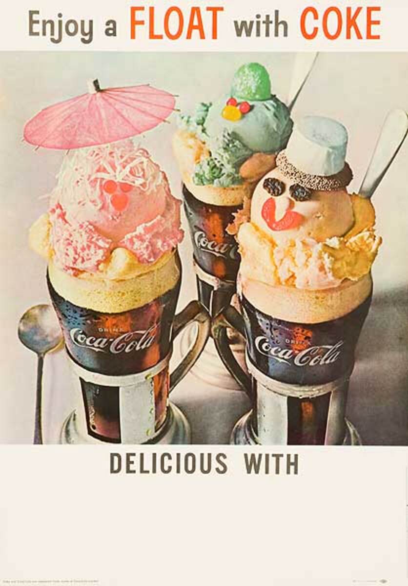 Enjoy a Float With a Coke Original Advertising Poster sm