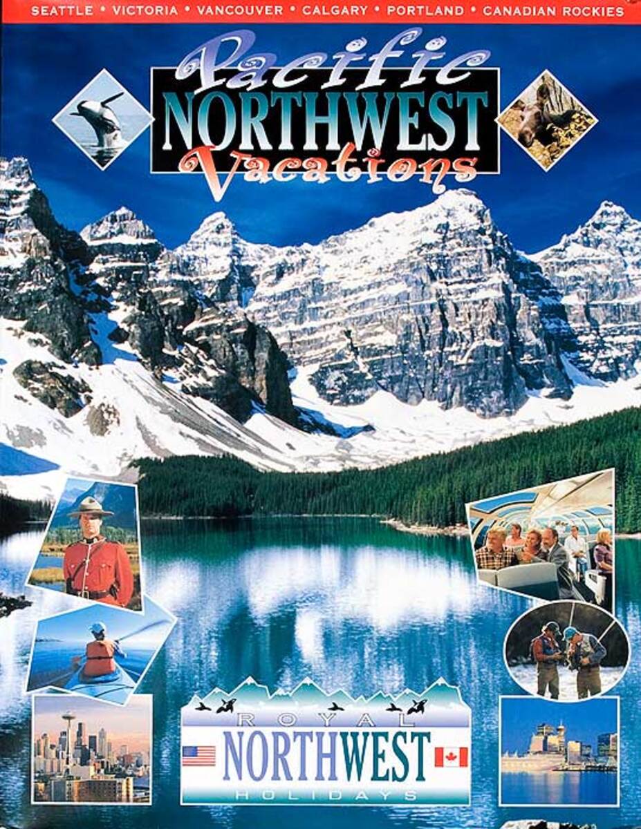Pacific Northwest Vacations Original American Travel Poster