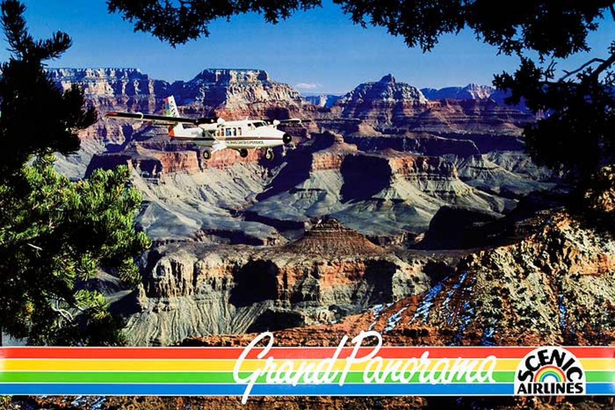 Grand Panorama Scenic Airlines Original American Grand Canyon Travel Poster