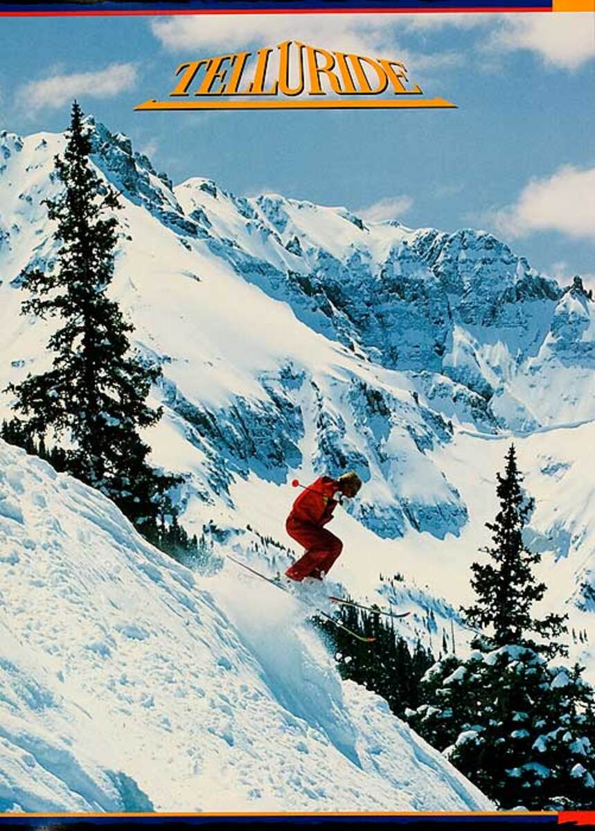 Telluride Colorado Original American Ski Travel Poster