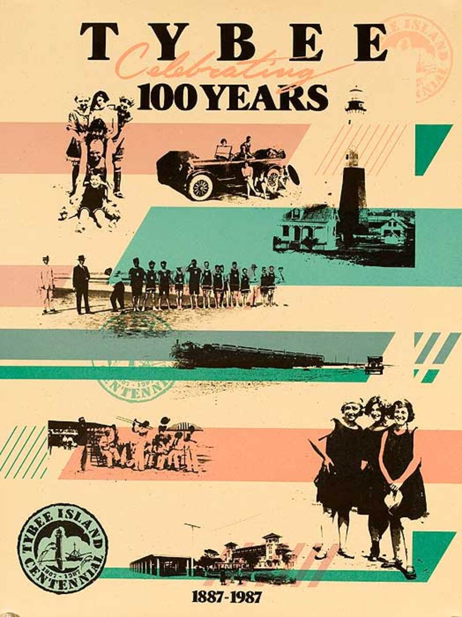 Tybee Georgia Celebrating 100 Years Original American Travel Poster