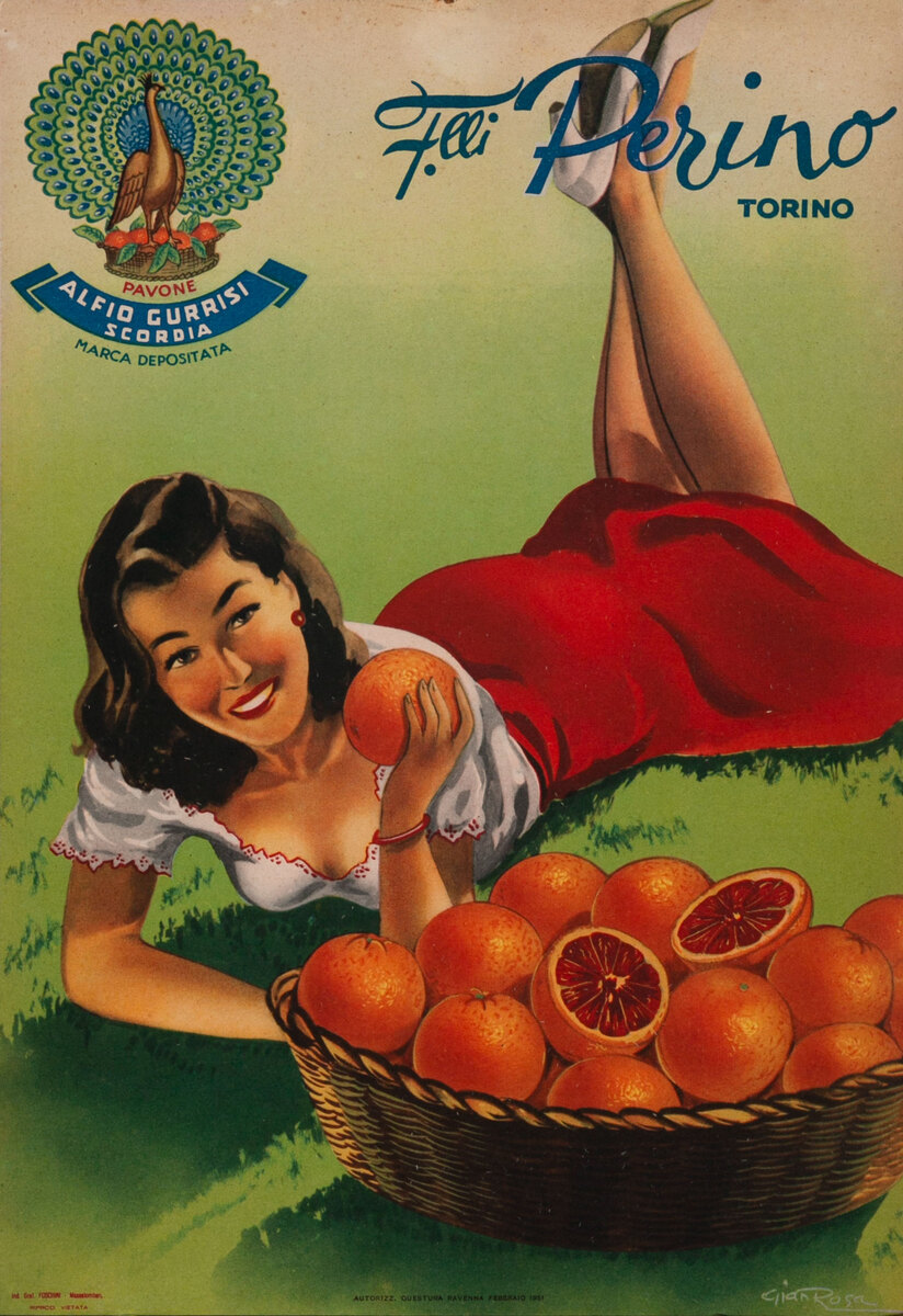 Perino Oranges Italian Original Poster