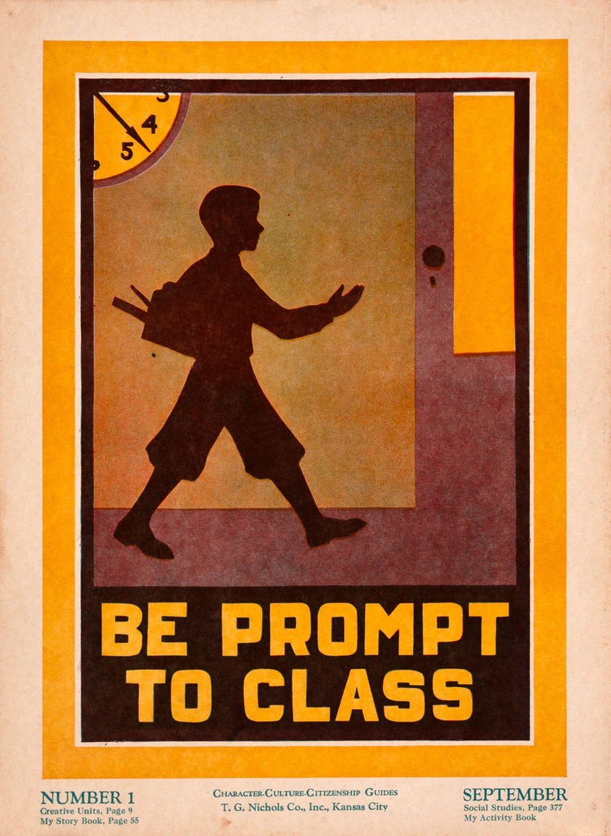 Be Prompt to Class<br>Character Culture Citizenship Guides Poster #1