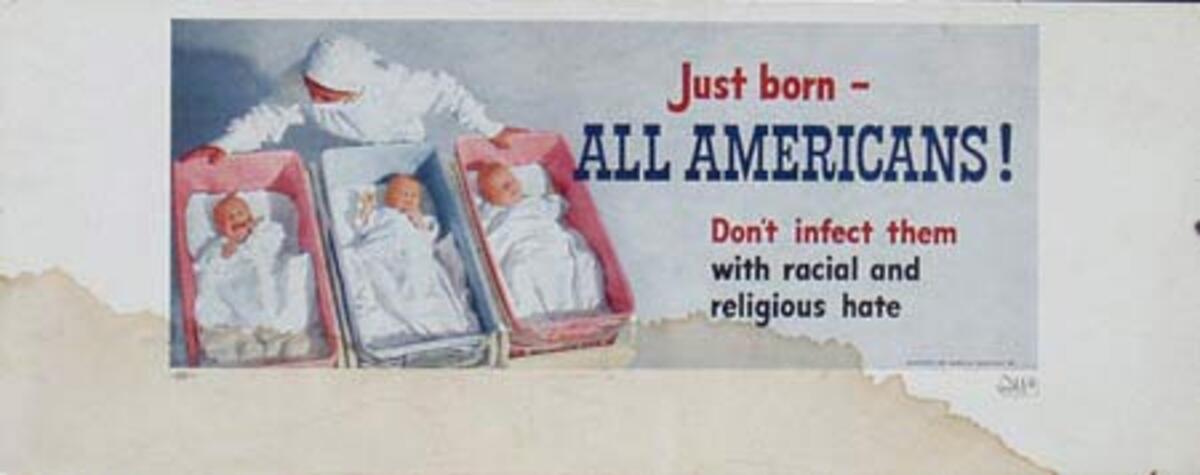 Just Born, All Americans  Original Vintage Civics Poster
