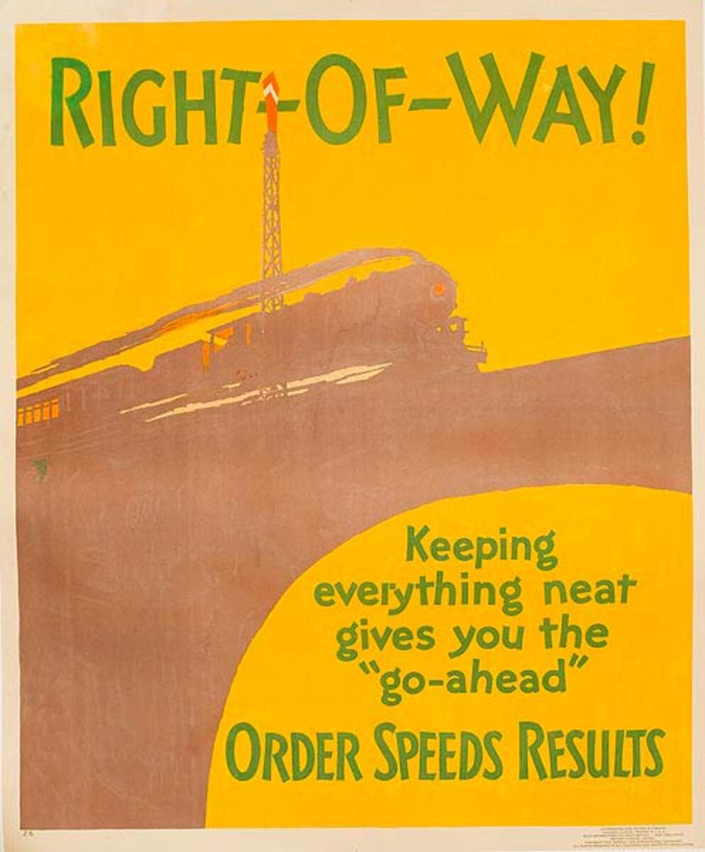 Right of Way Order Speeds Results Original Mather Work Insentive Poster