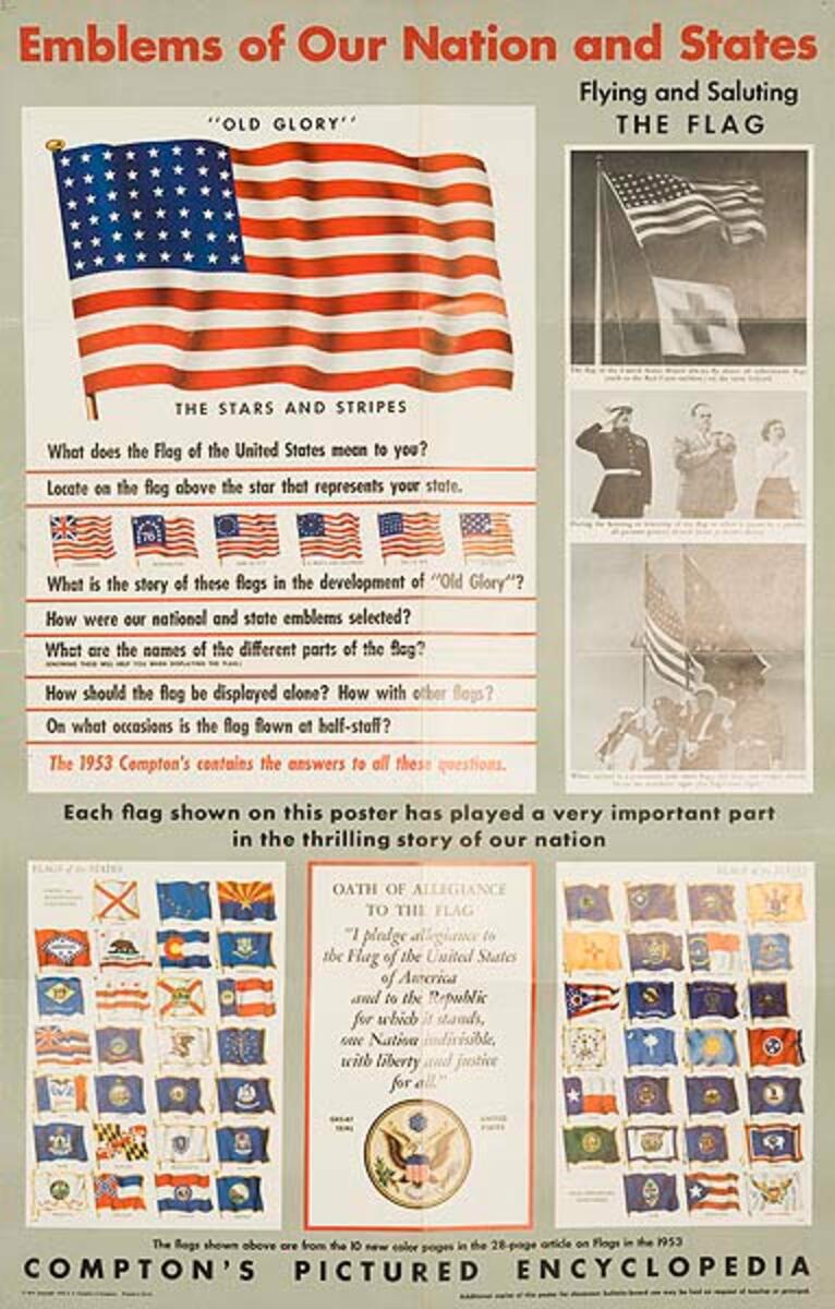 Emblems of Our Nation and State Original American Citizenship Poster