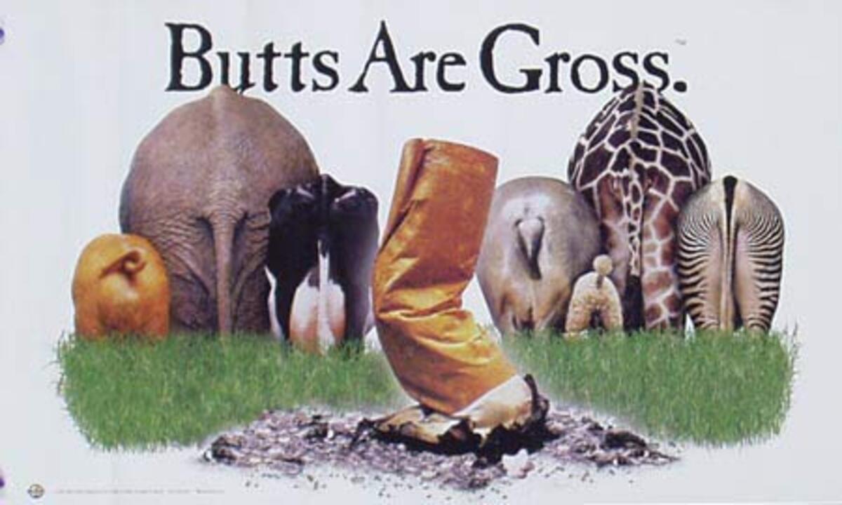 Butts Are Gross Anti Smoking Original Health Poster