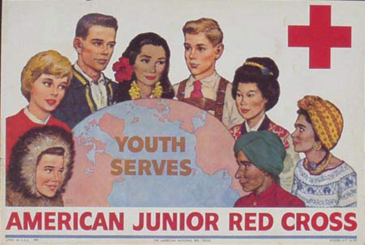 Red Cross Original Public Service Poster American Junior Red Cross, Youth Serves
