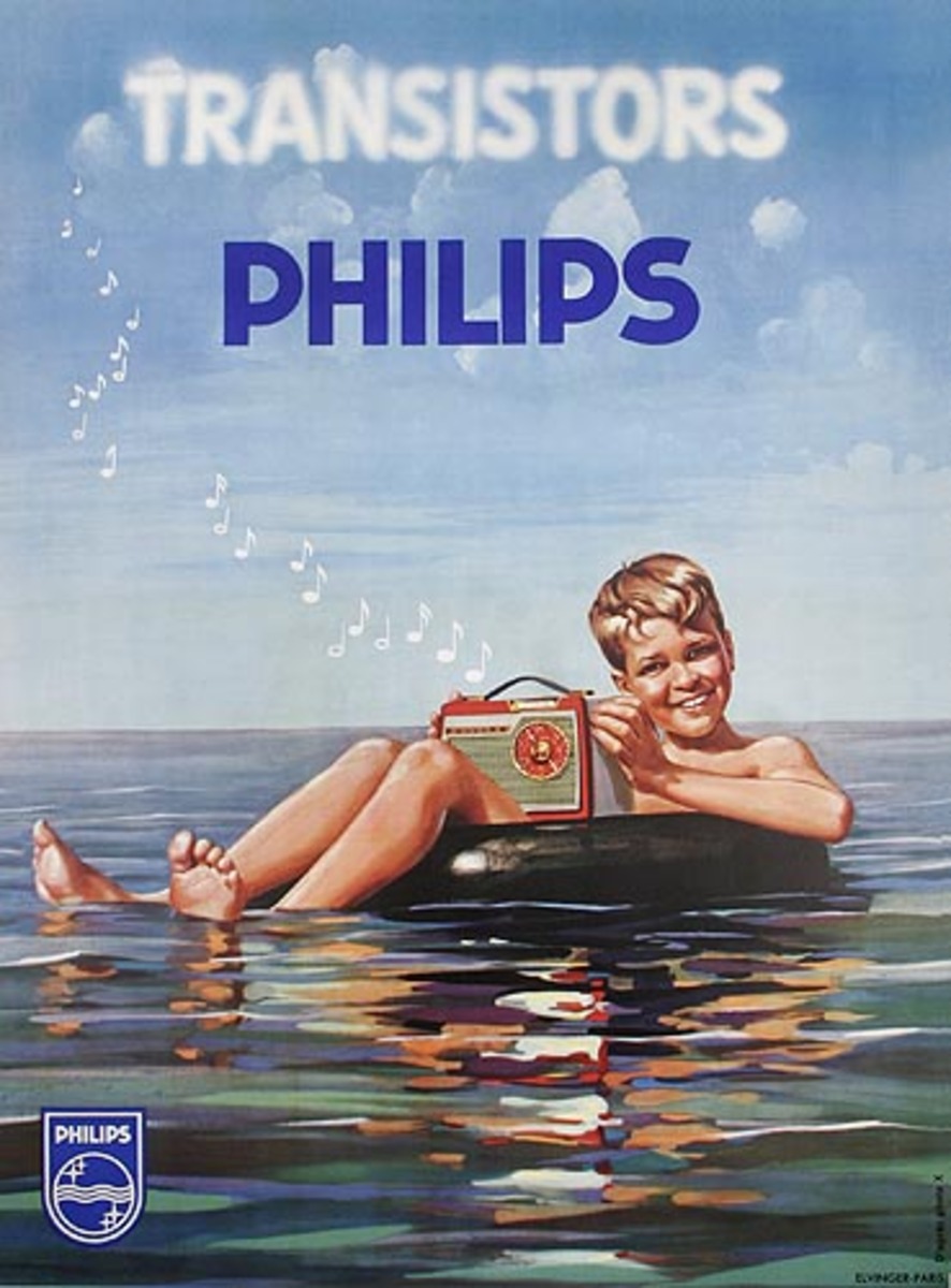 Philips Transistors Original French Radio Advertising Poster