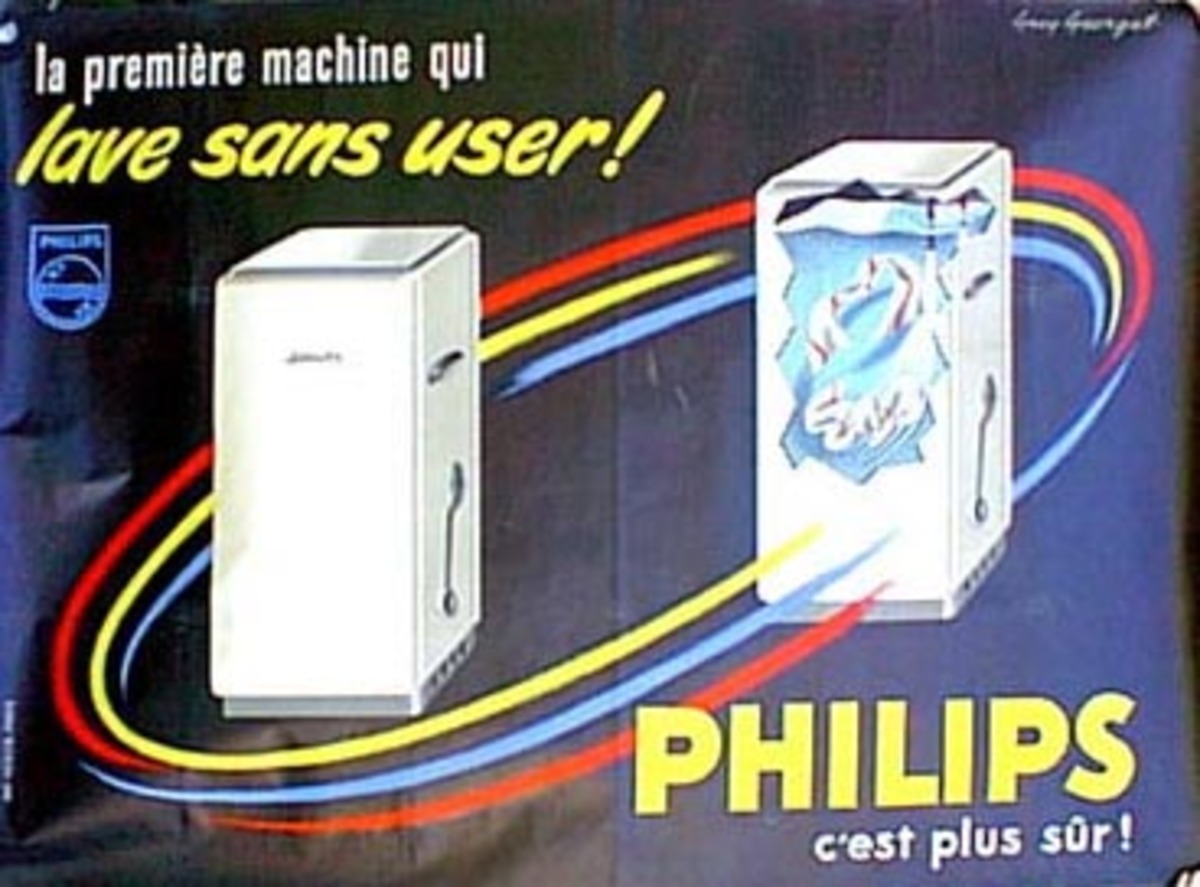 Philips Washing Machine Original Vintage Poster