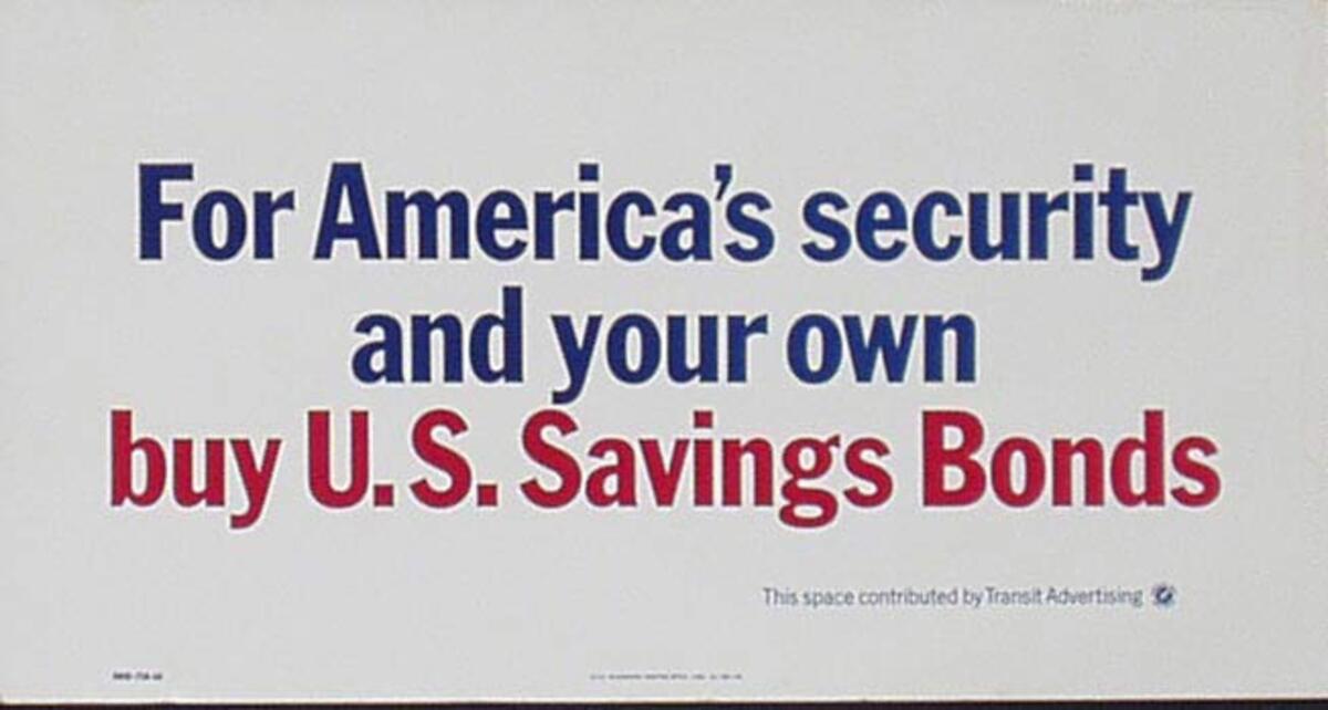 For America's SecurityÉ Buy U.S. Savings Bonds Original Advertising Poster