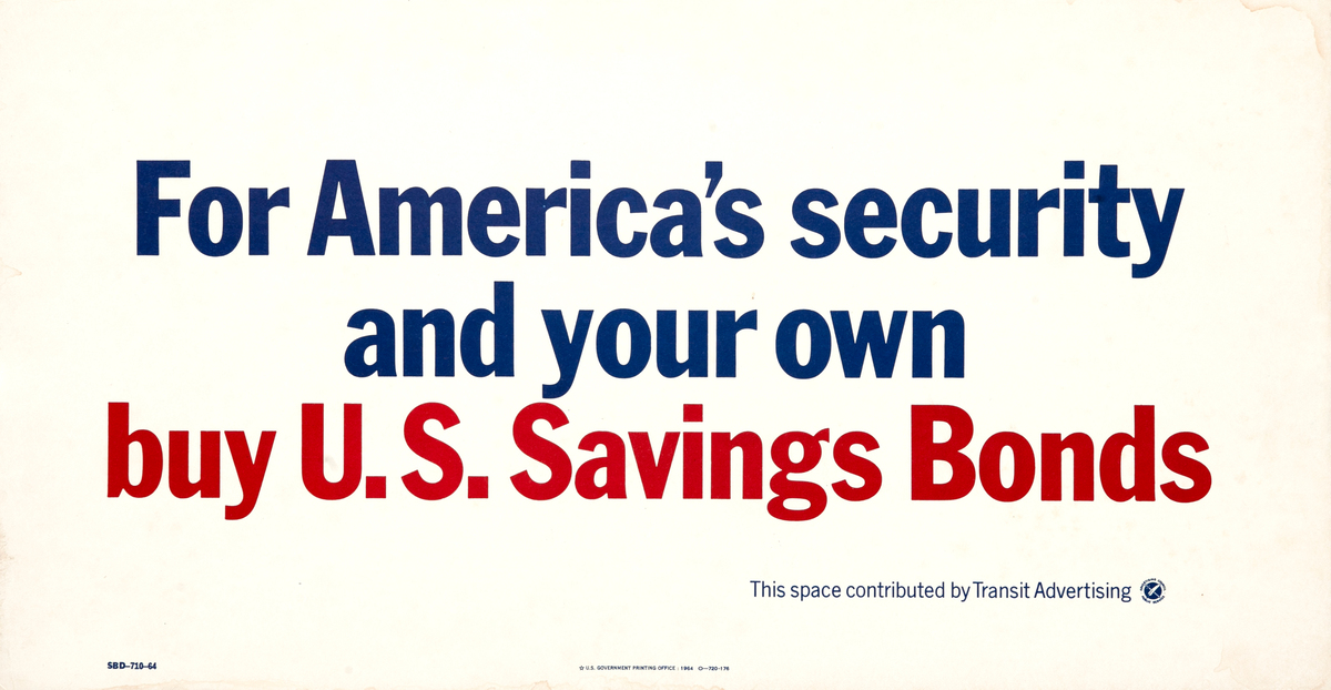 For America's Security Buy U.S. Savings Bonds Original Advertising Poster