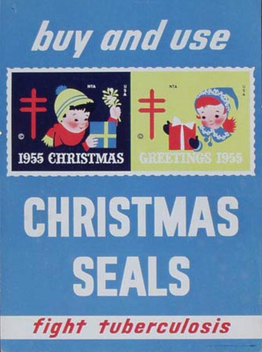 Christmas Seals Original Vintage Fundraising Poster 1955