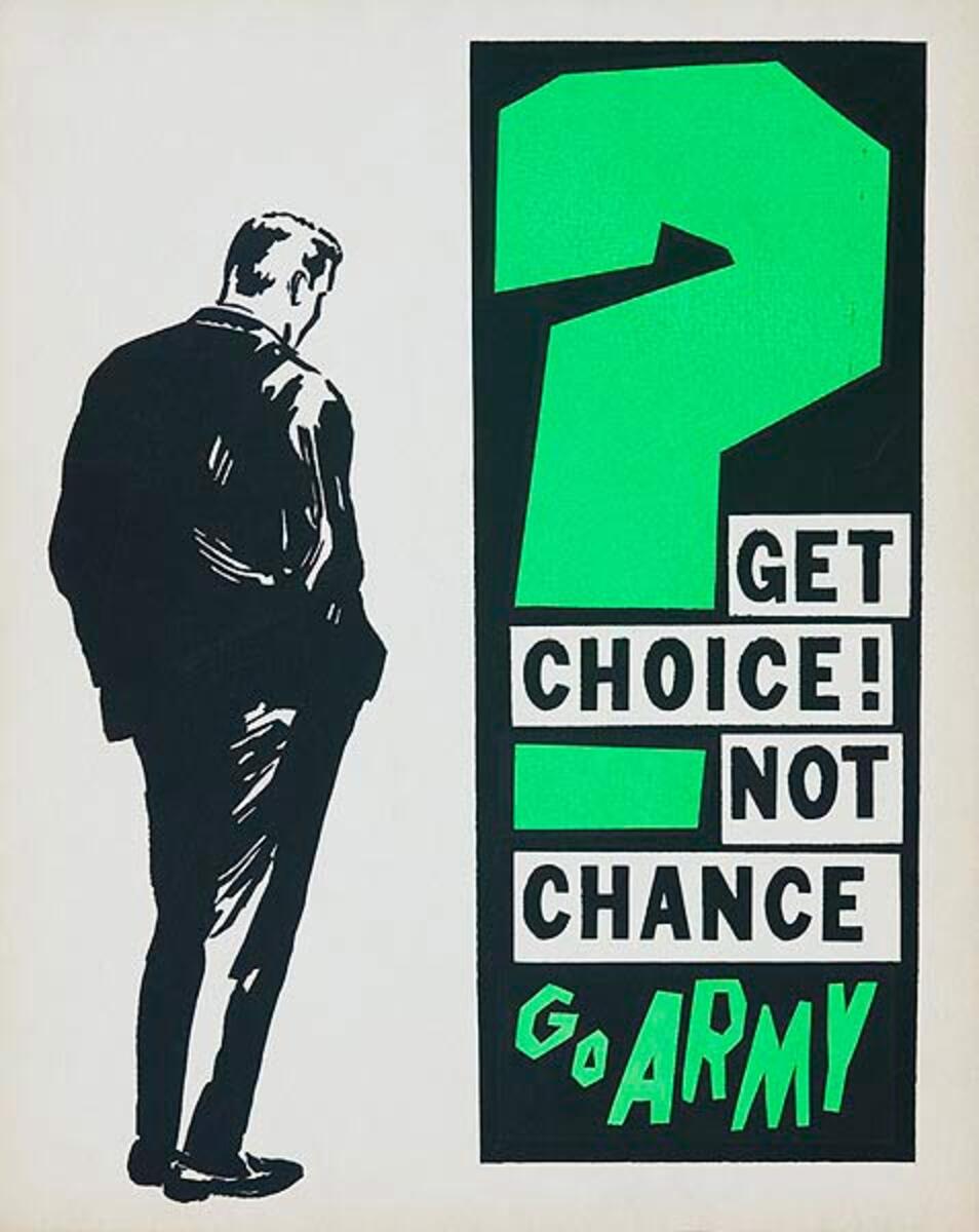 Get Choice Not Chance Go Army Original Korean Era Army Recruiting Poster