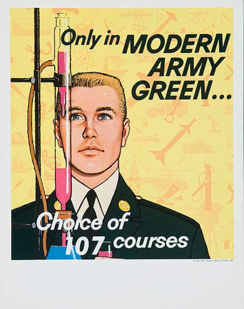 Modern Army Green Original Korean Era Army Recruiting Poster