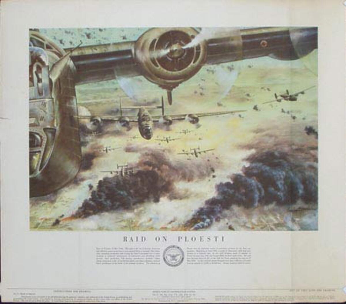 Raid On Ploesti Original Vintage Army Propaganda Poster