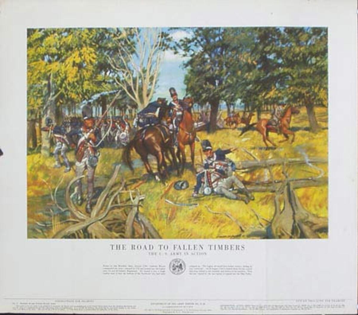The Road to Fallen Timbers U.S. Army in Action Original Vintage Army Propaganda Poster