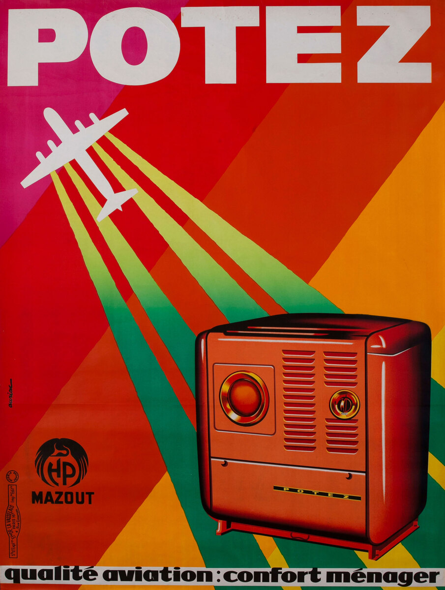 Potez Heater Original Vintage Poster