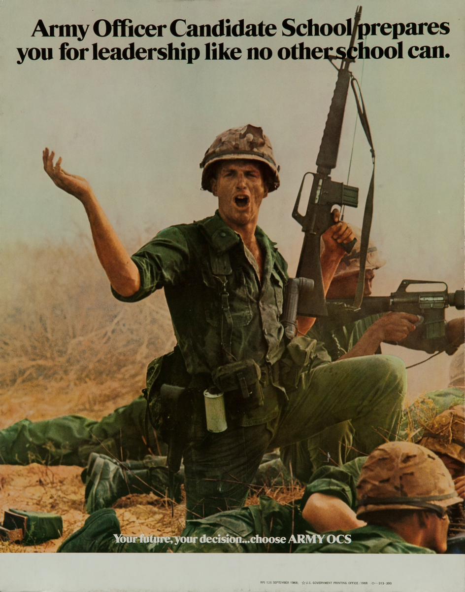 Officer Candidate School Original Vintage Vietnam Army Recruiting Poster