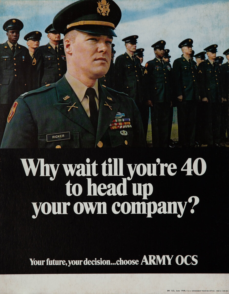 Why Wait? Original Vintage Vietnam Army Recruiting Poster 