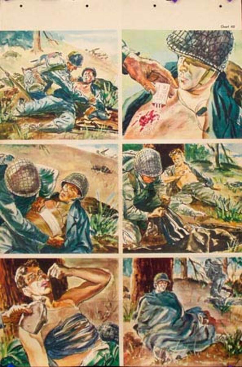 Vietnam War Era Medical Bandage Original Teaching Poster