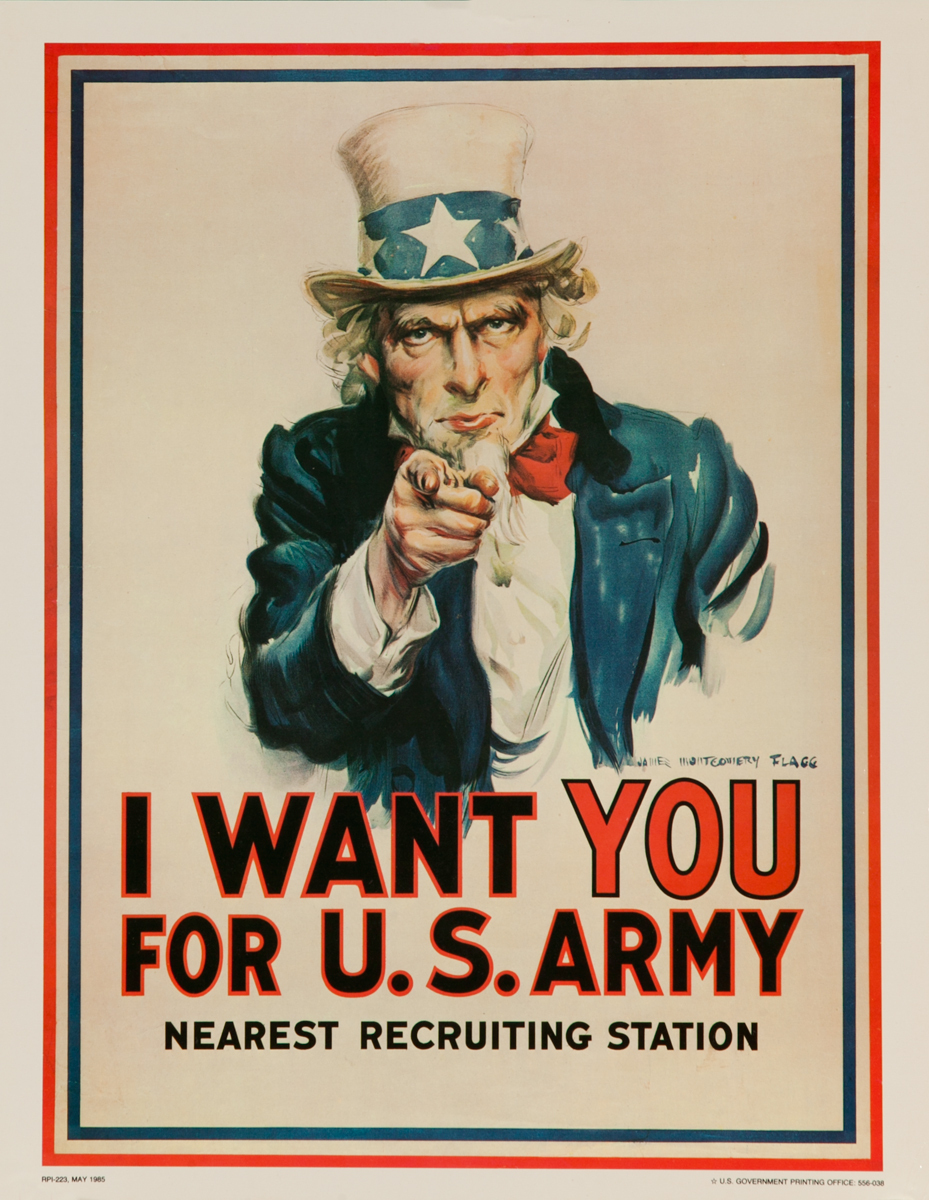 I Want You Original WWII Poster Flagg Vietnam era poster