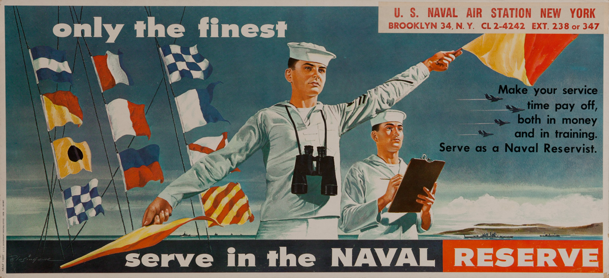 Only The Finest Serve in the Naval Reserve Original Vietnam Era Recruiting Poster