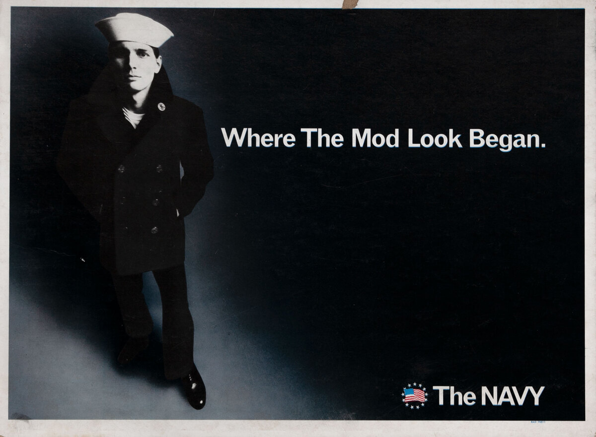 Where The Mod Look Began Original Vintage Vietnam Navy Recruiting Poster