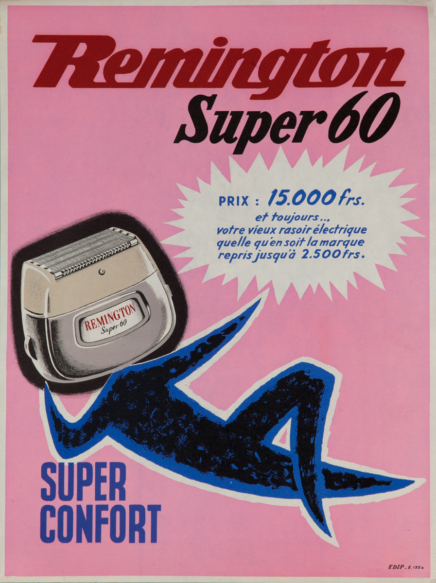 Remington Super 60 Shaver Original Vintage Poster