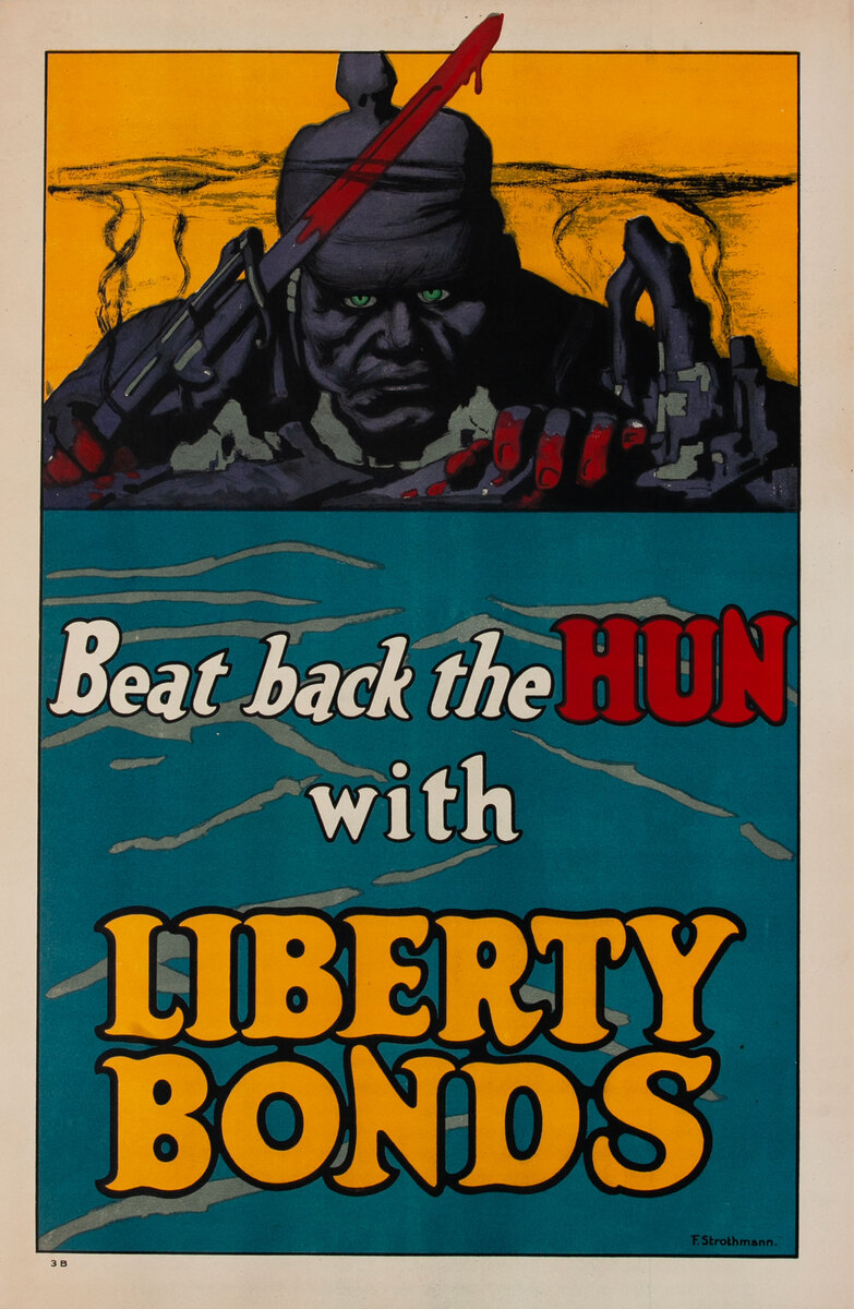 Beat Back The Hun Original WWI Liberty Bond Poster