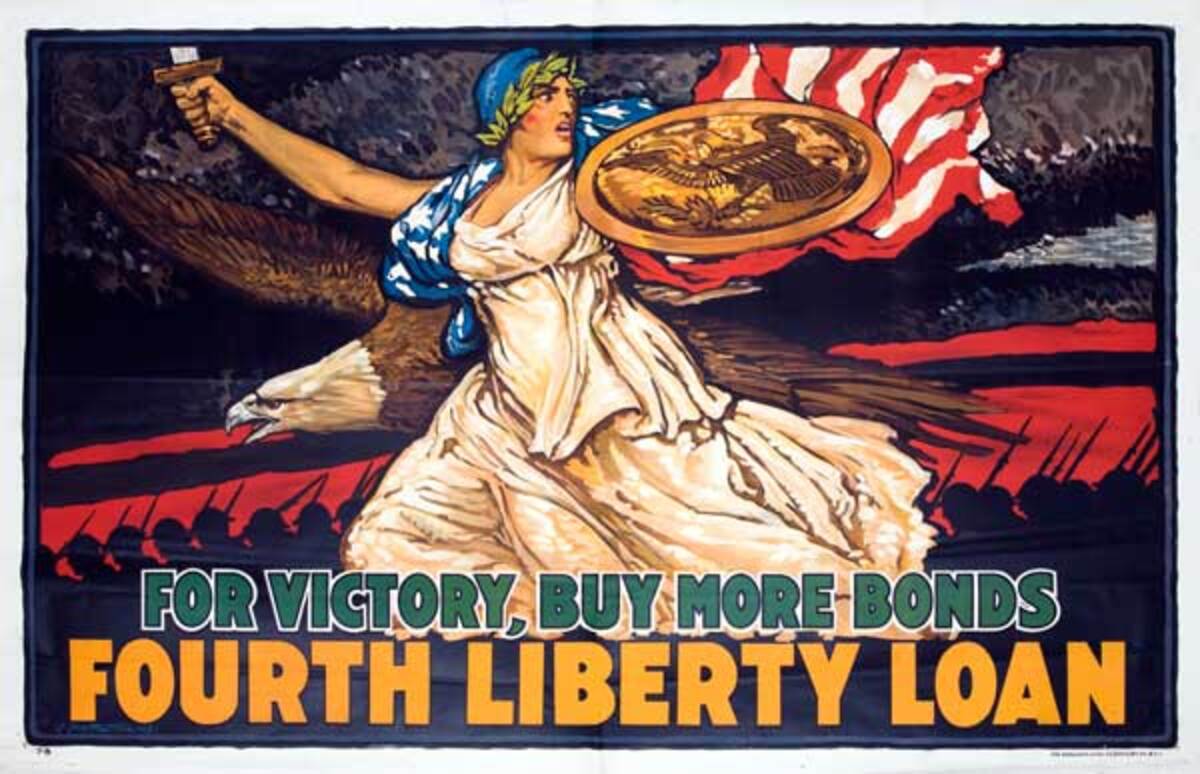 For Victory, Buy More Bonds Fourth Liberty Loan Original WWI Poster