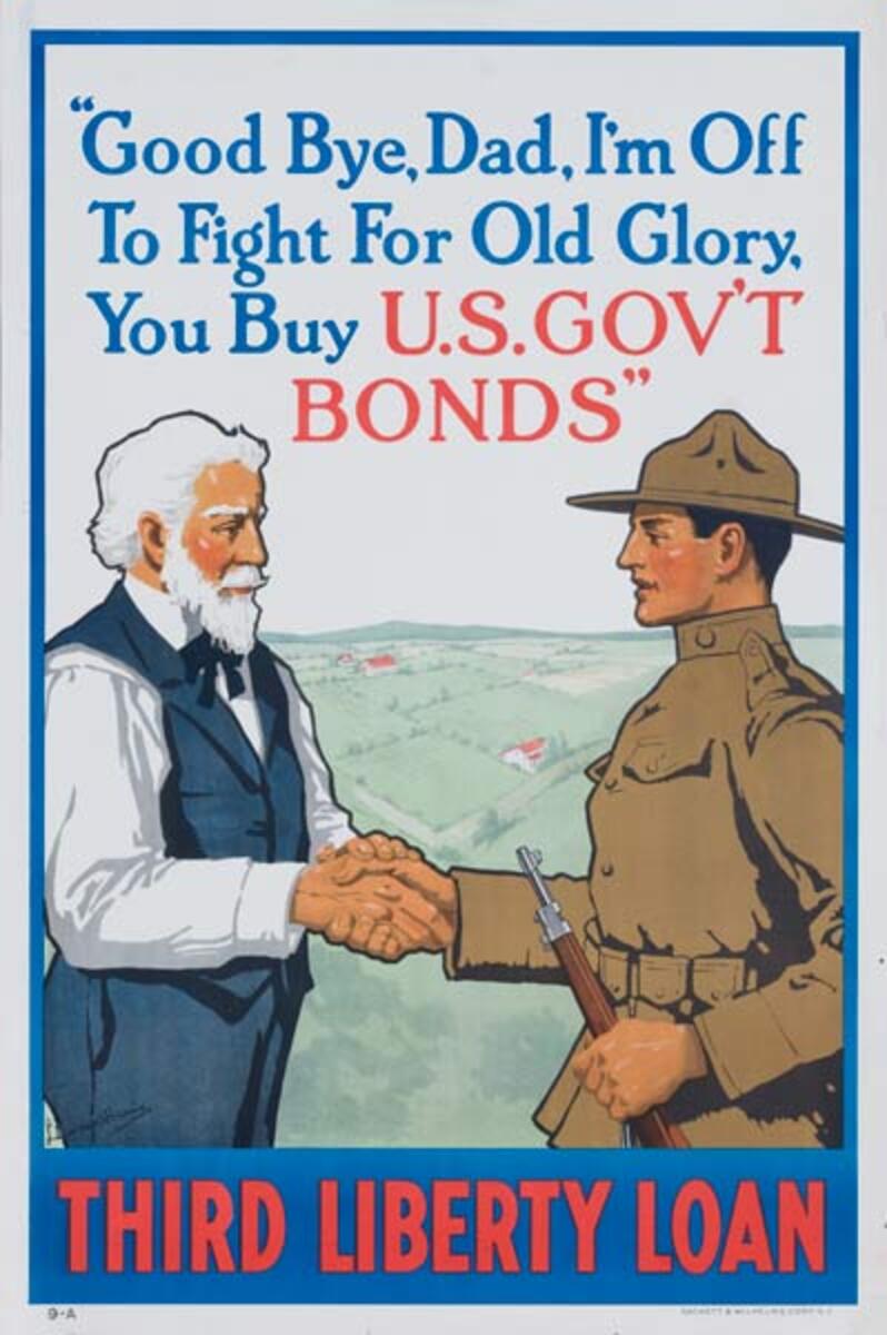 Goodbaye Dad Original American WWI Third Liberty Loan Poster