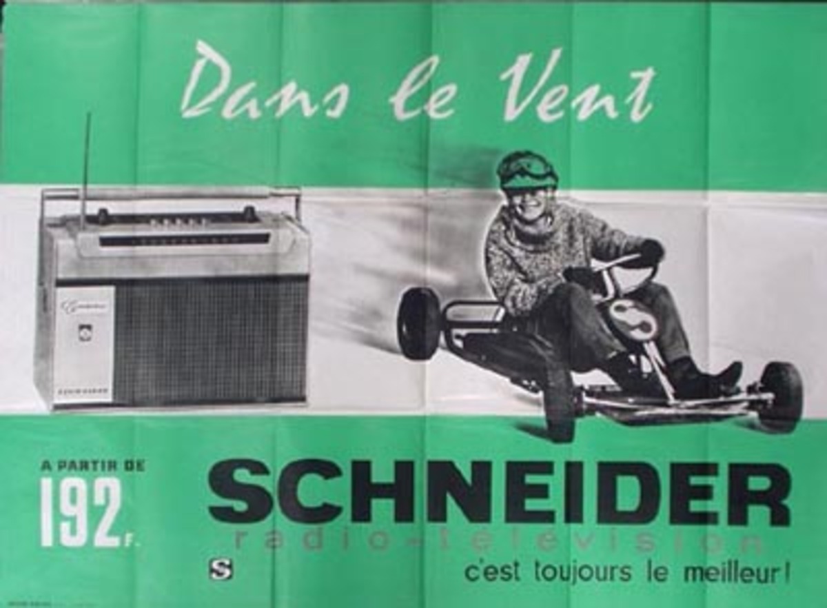 Schneider Radio Original Vintage Poster Go-Cart