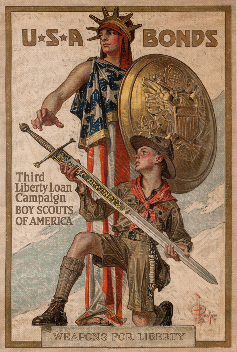 3rd Liberty Loan Boy Scouts Original WWI Poster 