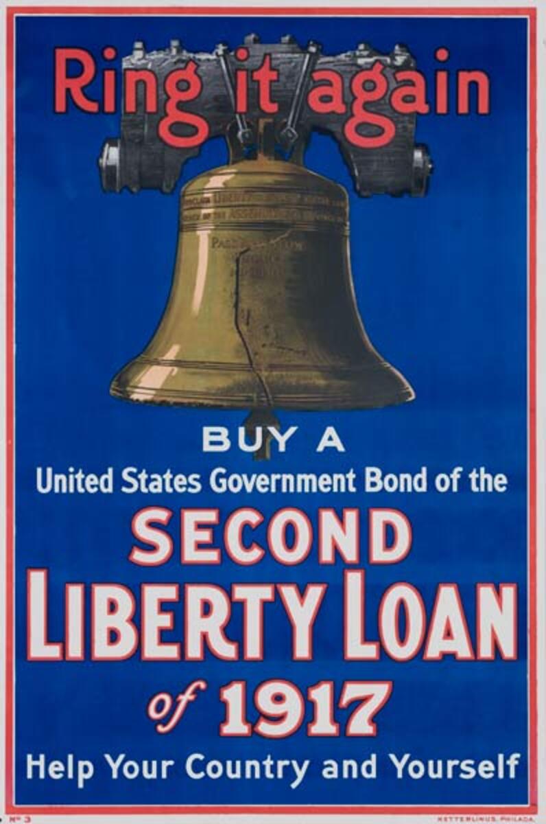 Ring It Again Original American 2nd Liberty Loan Poster